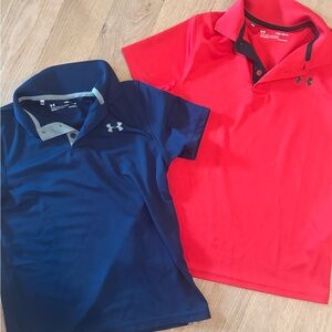 Under Armour Kids Polo Shirts - Red and Blue